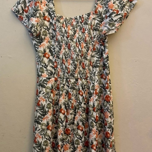 Abercrombie & Fitch Floral Mini Dress - Red, Green, Gray New Size Medium - Picture 3 of 4